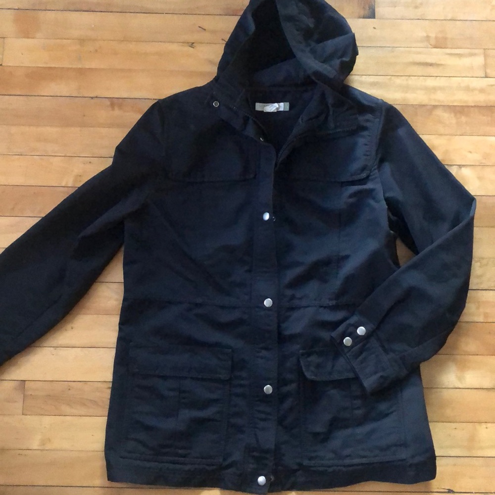 J Crew lightweight hooded raincoat
